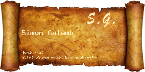 Simon Galamb névjegykártya